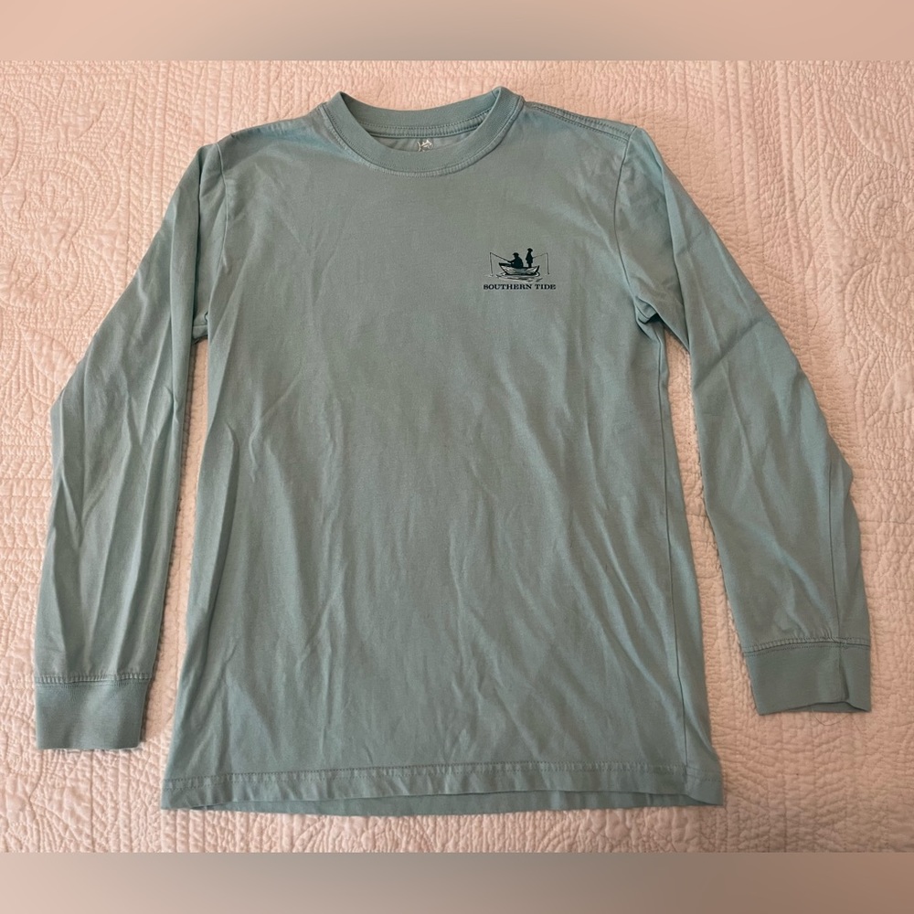 Southern Tide Long Sleeved Youth TShirt Baby Blue/Teal